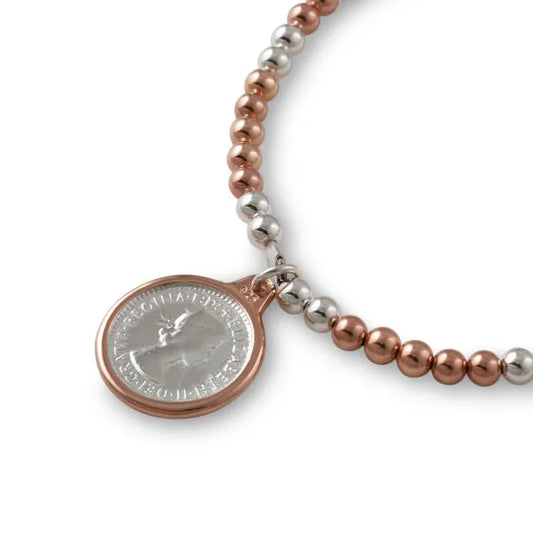 Von Treskow Stretchy Two Tone Threepence Bracelet