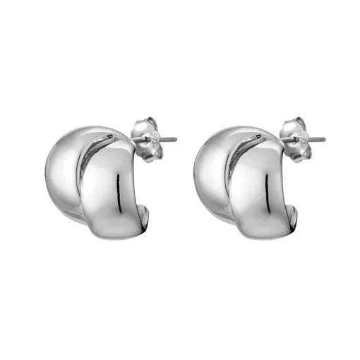 Yellow Gold Plated Sterling Silver Overlapped Earring Design