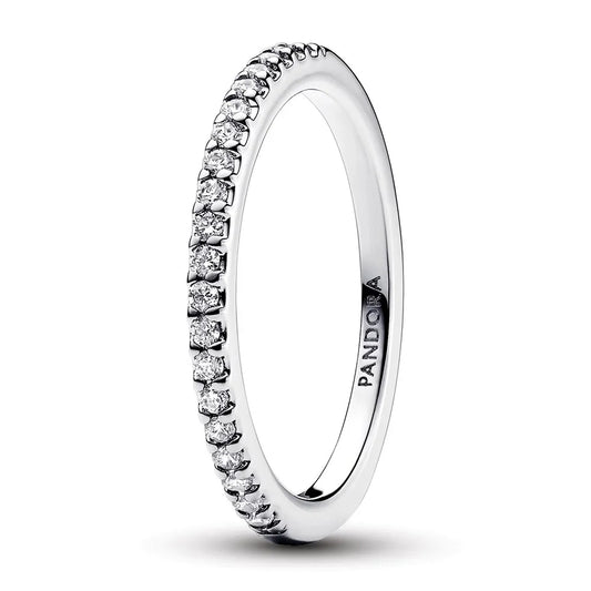 Sterling silver ring with clear cubic zirconia