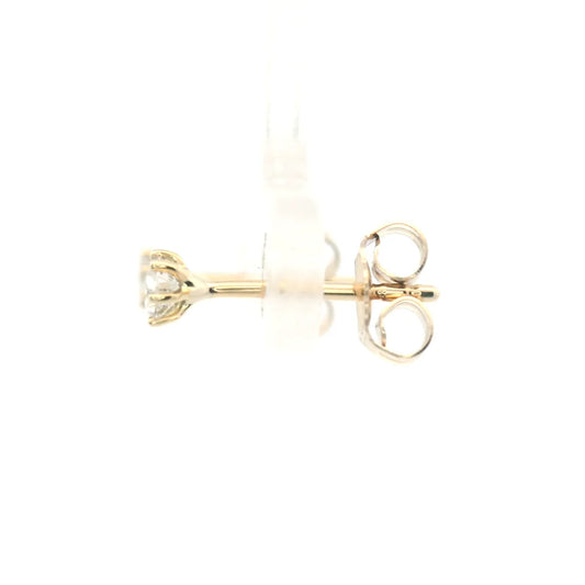 9ct YG 6 Claw Studs - 2=.20ct RBC GHSI
