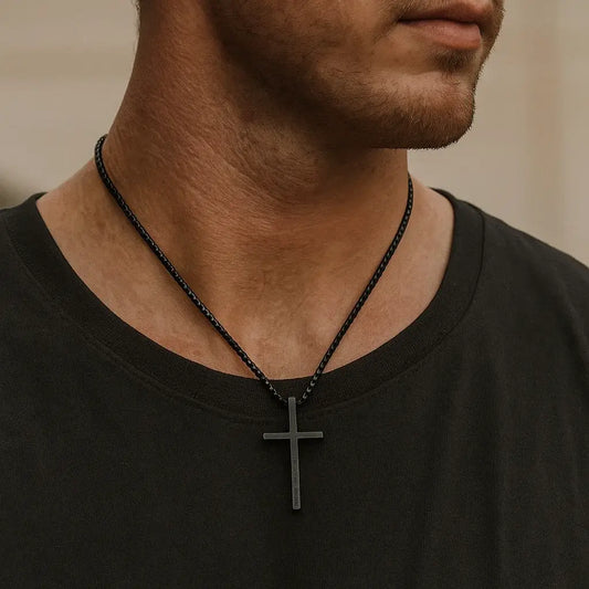 Popcorn Chain Cross Pendant Necklace