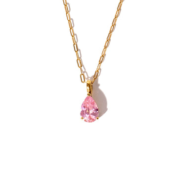 Blush Gemstone Pendant & Chain