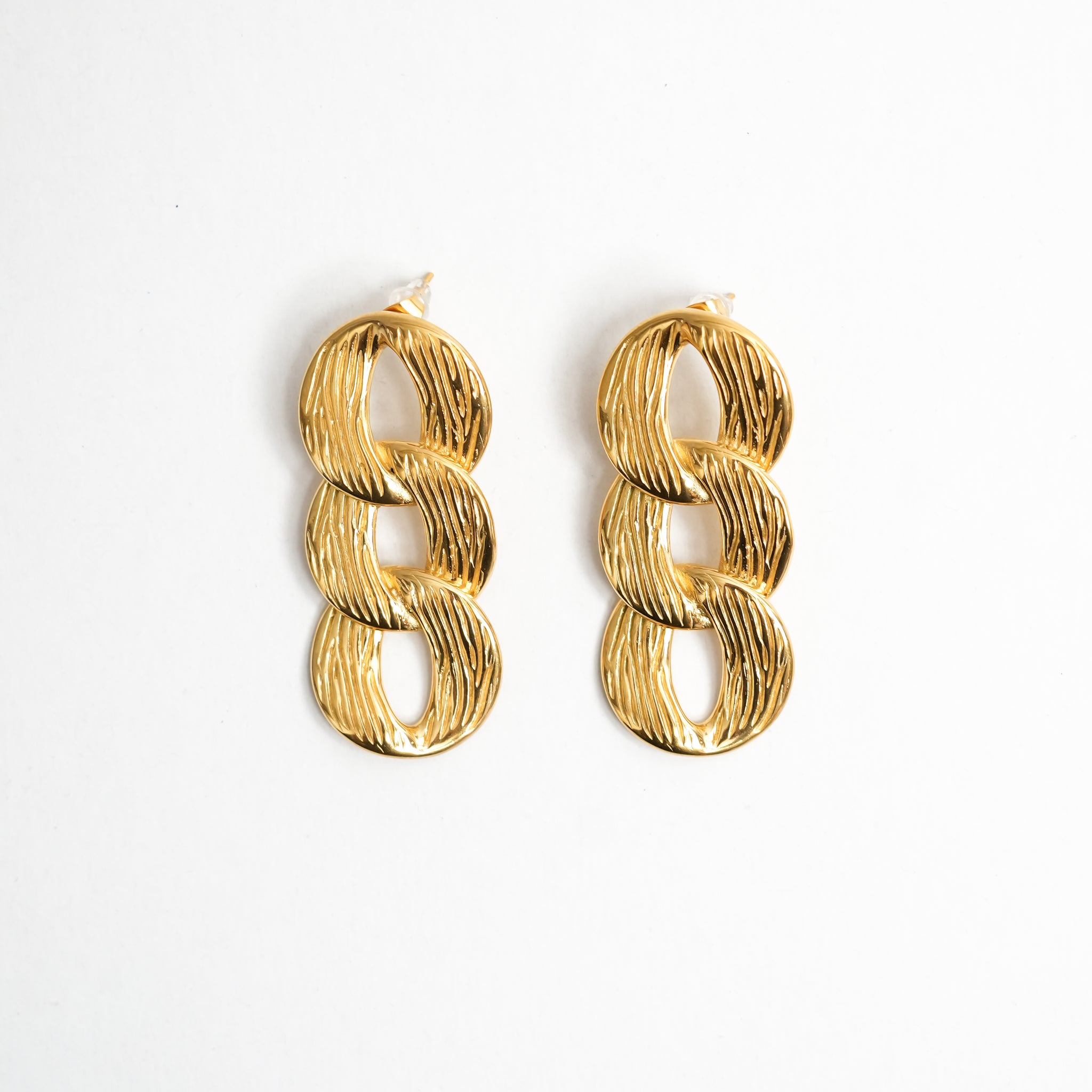 Statement Gold Chain Link Drop Earrings