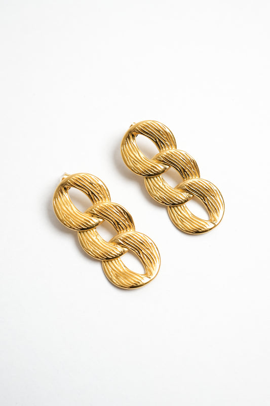 Statement Gold Chain Link Drop Earrings