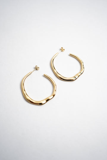 Asymmetrical Gold Hoop Earrings