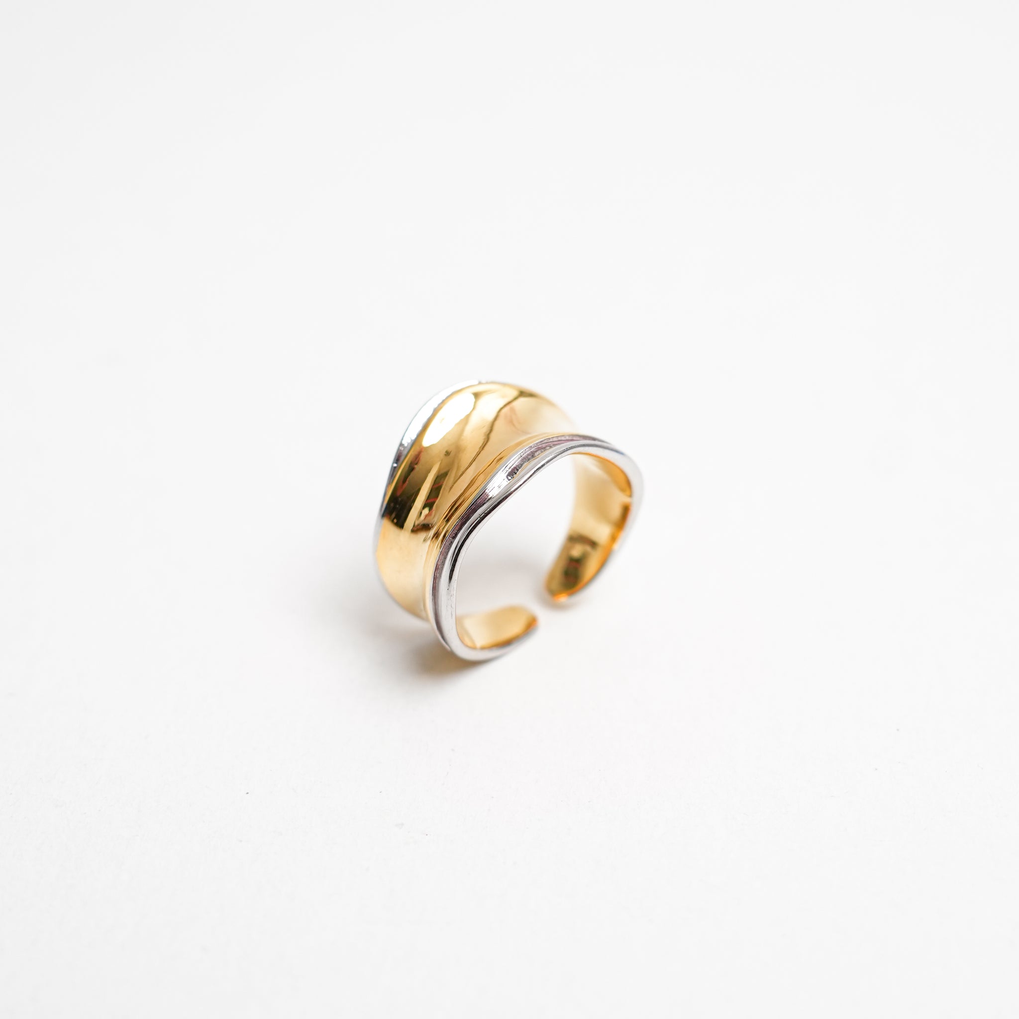 Unique Gold-Plated Silver Ring with Textured Design