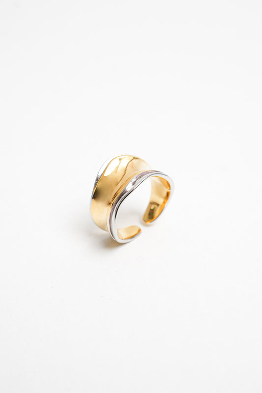 Unique Gold-Plated Silver Ring with Textured Design