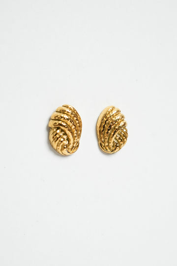 Gold-Plated Knotted Stud Earrings