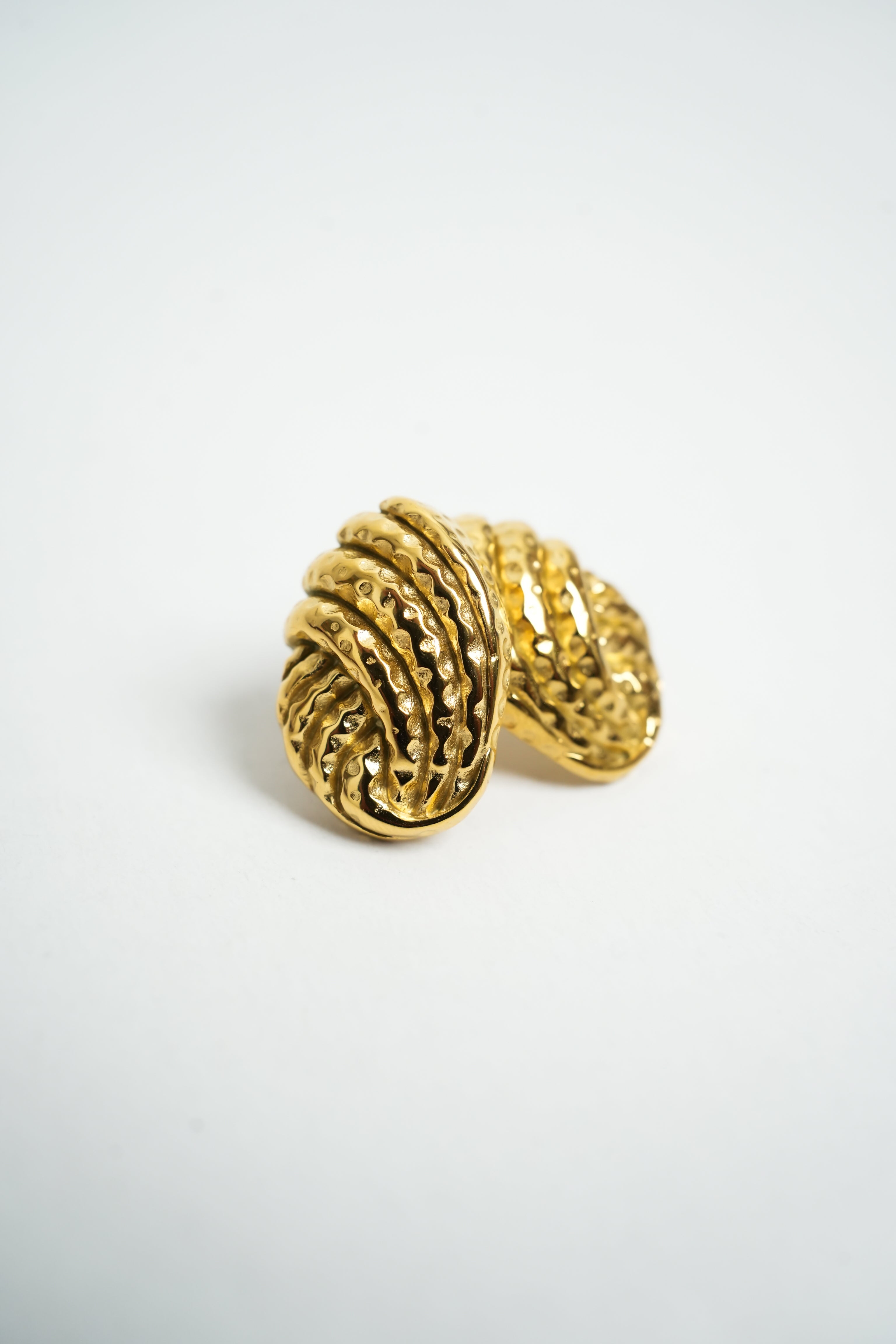 Gold-Plated Knotted Stud Earrings