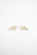 Elegant Crystal and Gold Cluster Earrings - Begum