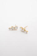 Elegant Crystal and Gold Cluster Earrings - Begum