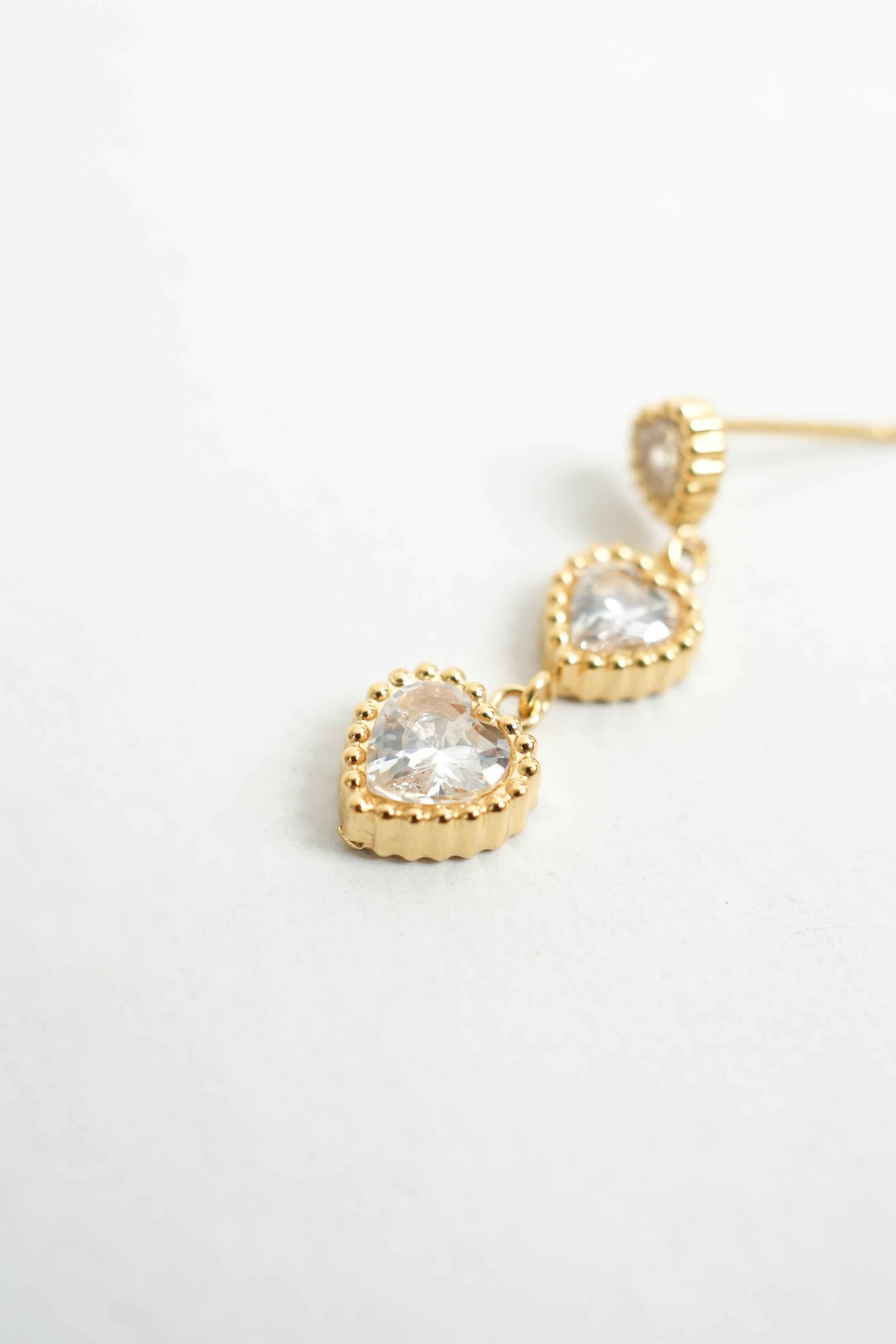 Double Heart Drop Earrings