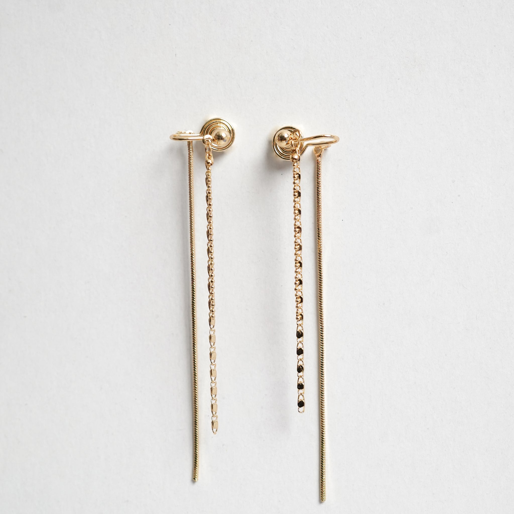 Elegant Gold-Plated Chain Earrings with Gemstone Accent - Ethical and Sustainable