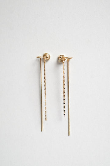 Elegant Gold-Plated Chain Earrings with Gemstone Accent - Ethical and Sustainable