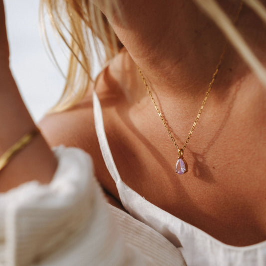 Lavender Lights Gem Pendant & Chain
