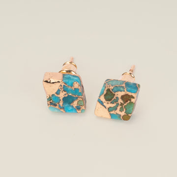 Turquoise and Gold Stud Earrings | Fine jewelry Perth