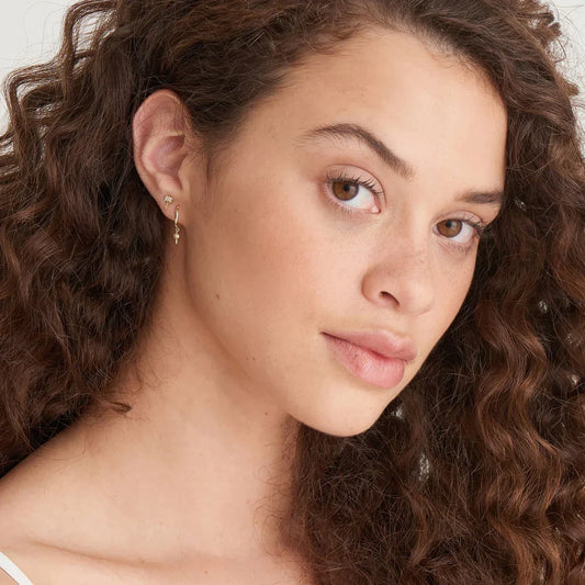 Ania Haie Gold Key Huggie Hoop Earrings. Design: E032-04H