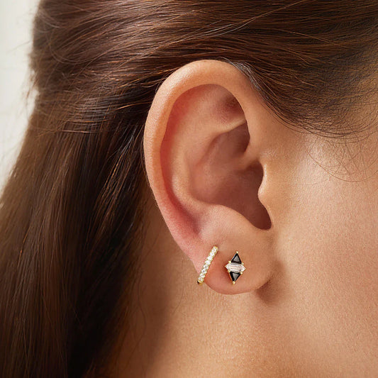 Ania Haie Triangle Black/White Cubic Zirconia Studs