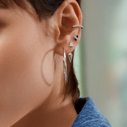Ania Haie Triangle Black/White Cubic Zirconia Studs