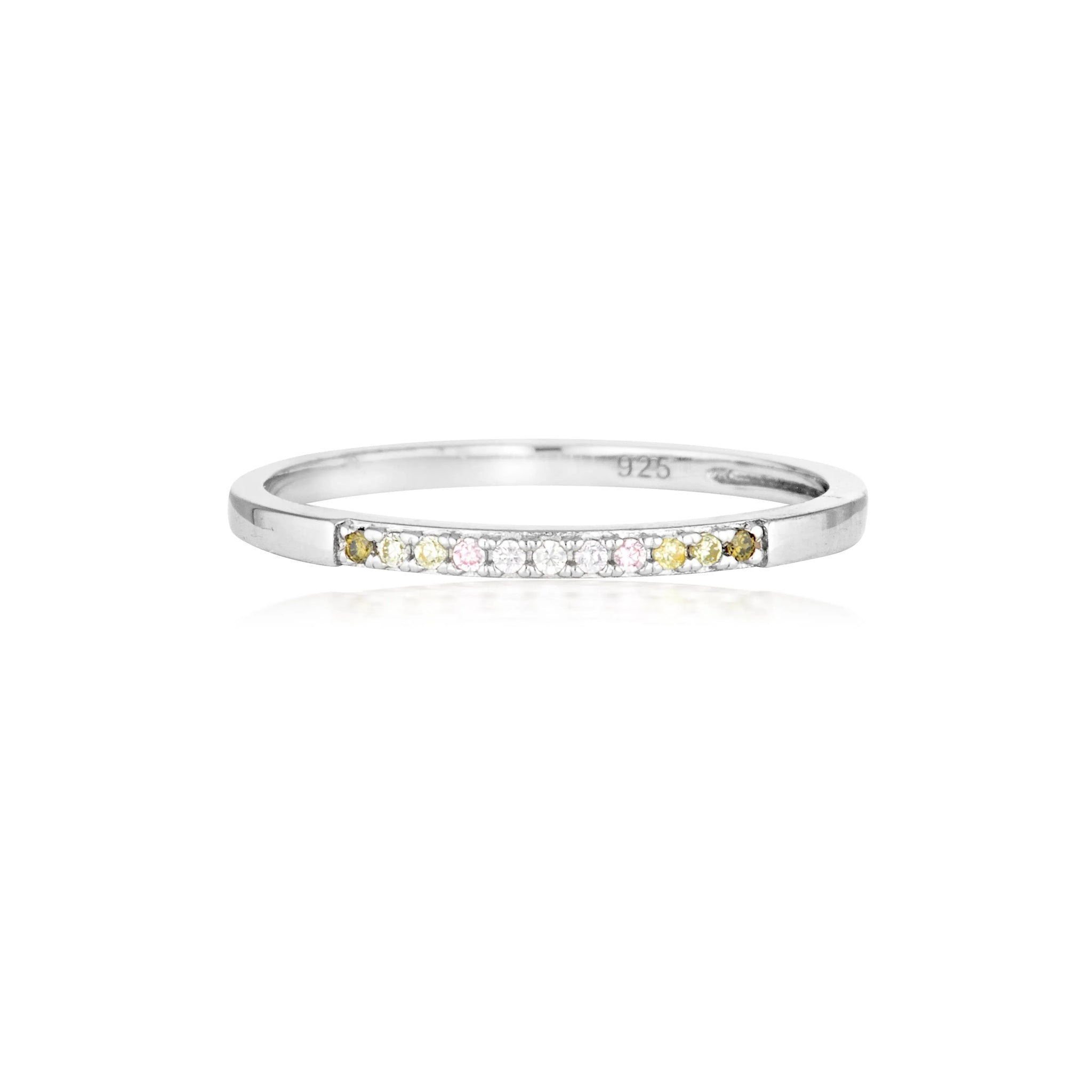 SUMMER SORBET FROSTY MULTI COLOURED RING SILVER
