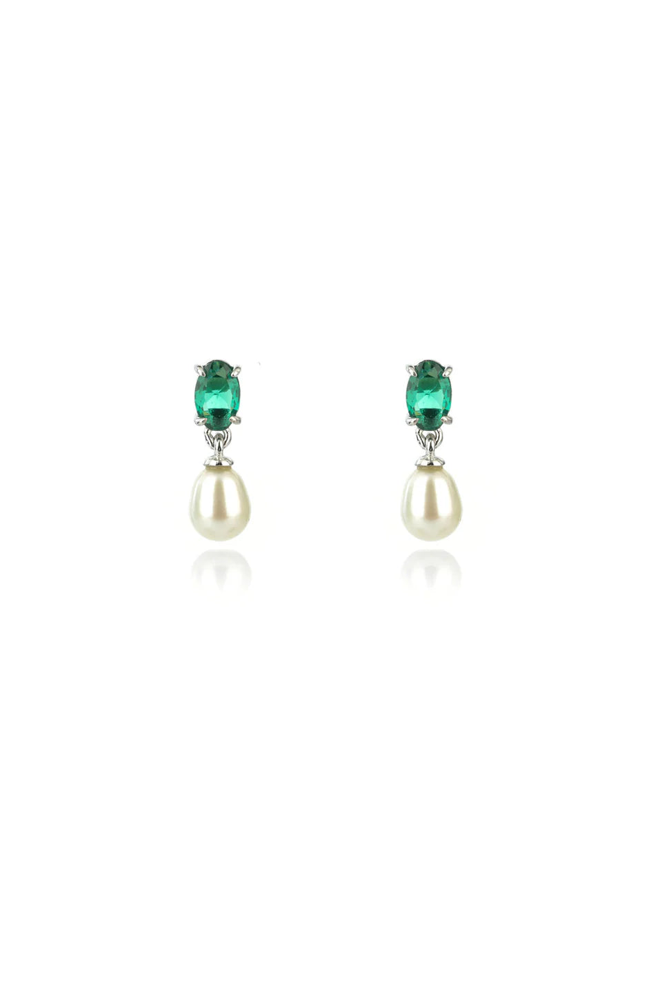 Georgini Oceans Whitsunday Earrings Green And Silver