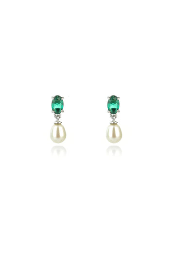 Georgini Oceans Whitsunday Earrings Green And Silver