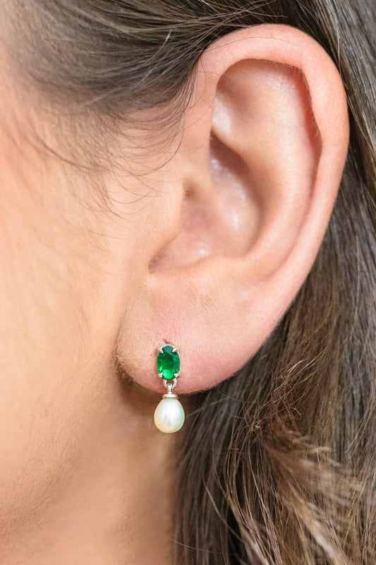 Georgini Oceans Whitsunday Earrings Green And Silver