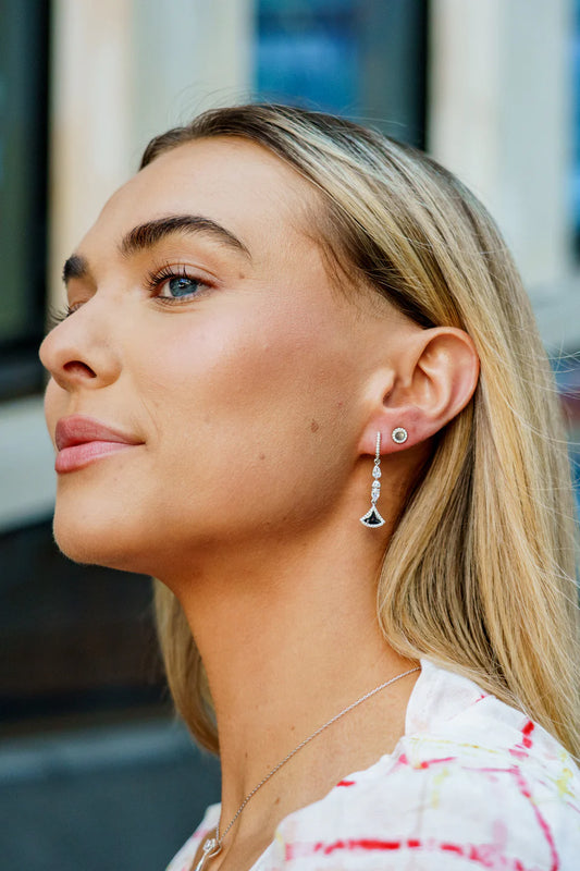 Chic Noel High Shine Stud Earrings Silver
