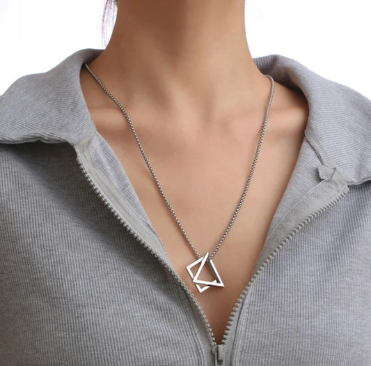 Geo Necklace & Pendant - Silver