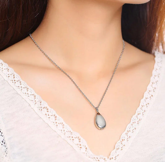 Moon Drop Pendant - Silver