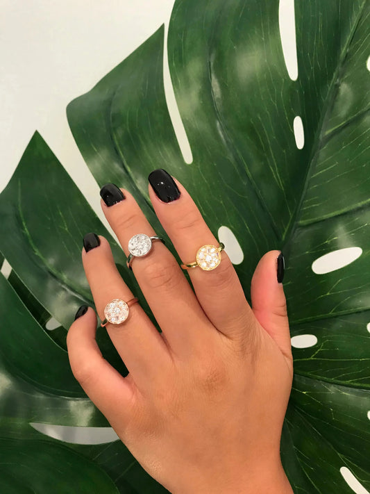 MOSAIC DISC GOLD RING