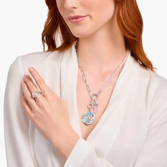 Thomas Sabo Charmista Necklace With Beads And Chain Links Silver 45cm