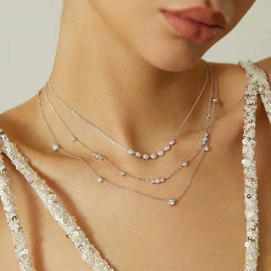 Ania Haie Silver Pavé Multi Beaded Chain Necklace