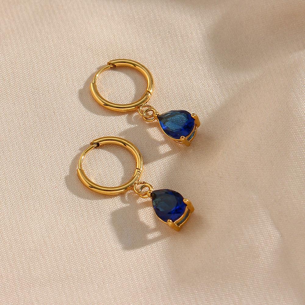 Trendy Water Drop Crystal Hoop Earrings – Fashion Jewelry for Women - Begum