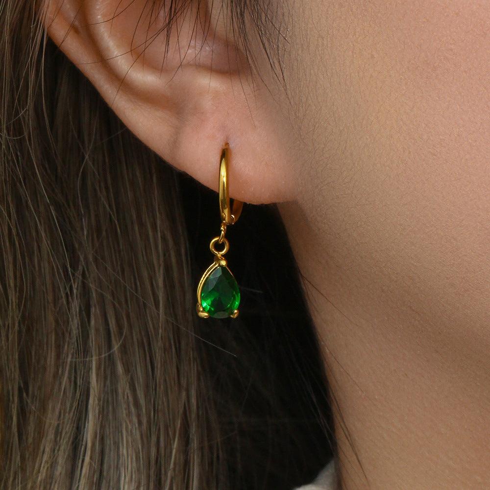 Trendy Water Drop Crystal Hoop Earrings – Fashion Jewelry for Women - Begum