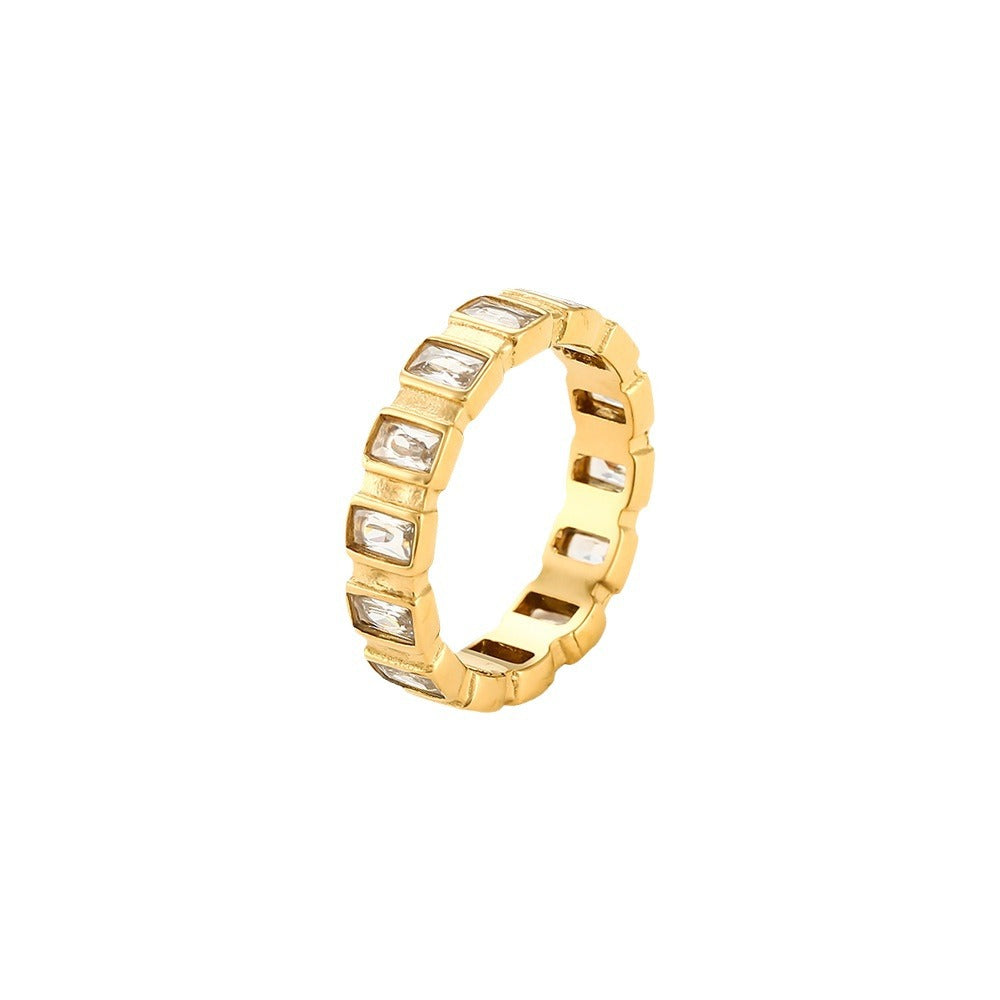 Elegant Gold Geometric Party Ring – Trendy Stainless Steel Jewellery for Women