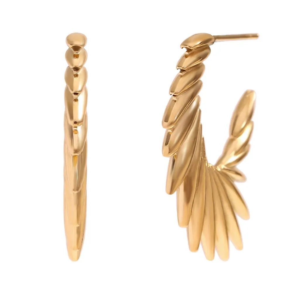 Leaf Fan Statement Earrings – Elegant Drop Earrings for Women - Begum