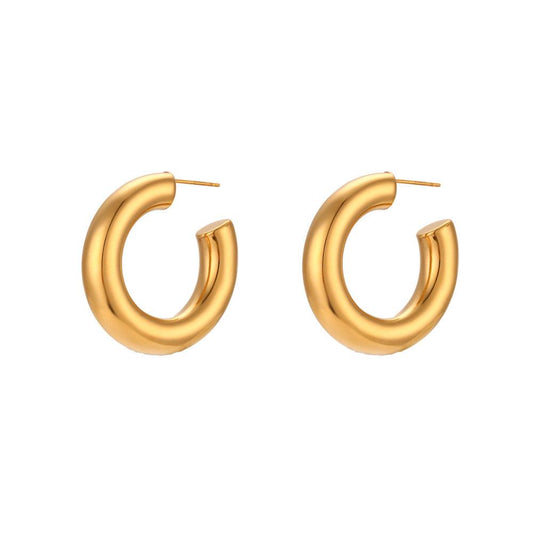 Hyperbole Gold Stainless Steel Hoop Earrings – Trendy Fashion Earrings - Begum