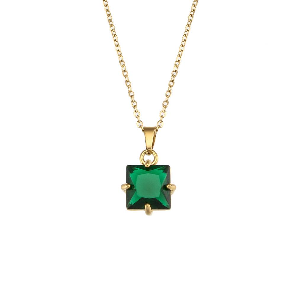 Trendy Geometric Zircon Pendant Necklaces – Crystal Stones - Begum