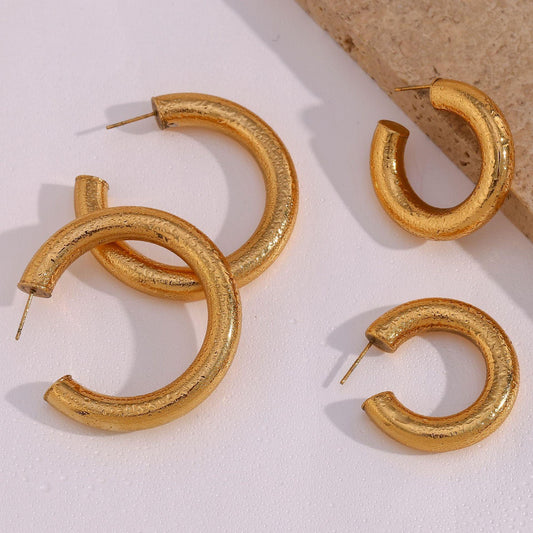 Hyperbole Gold Stainless Steel Hoop Earrings – Trendy Fashion Earrings - Begum