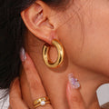 Hyperbole Gold Stainless Steel Hoop Earrings – Trendy Fashion Earrings - Begum