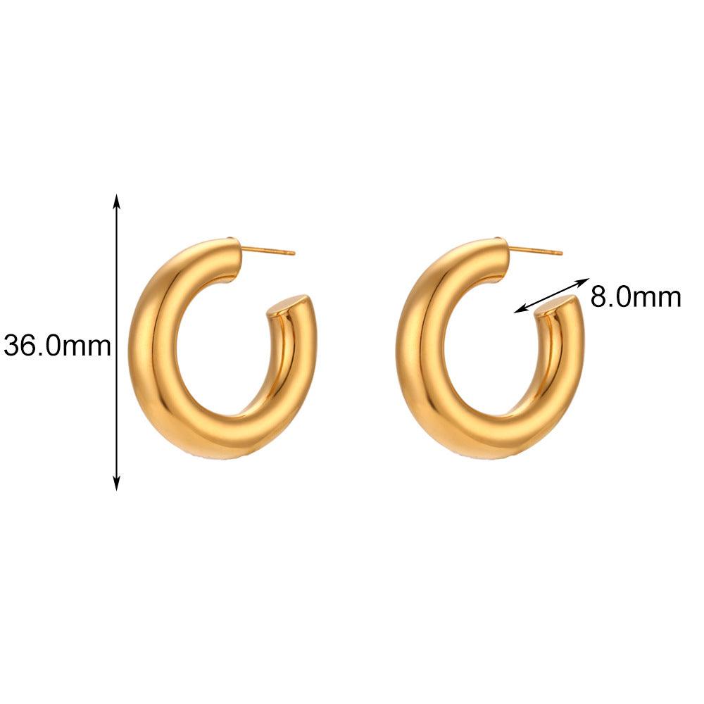 Hyperbole Gold Stainless Steel Hoop Earrings – Trendy Fashion Earrings - Begum