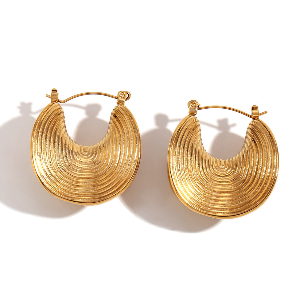 Gold and Silver Ripple Textured Hoop Earrings – Statement Jewellery for Women