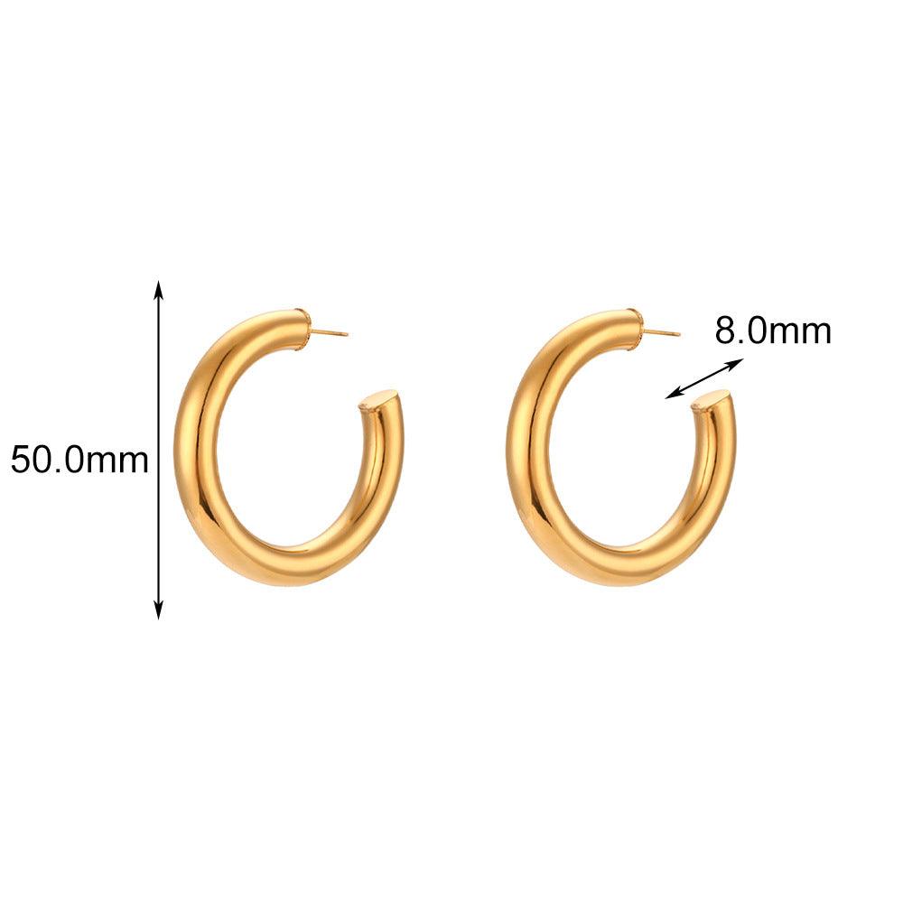 Hyperbole Gold Stainless Steel Hoop Earrings – Trendy Fashion Earrings - Begum