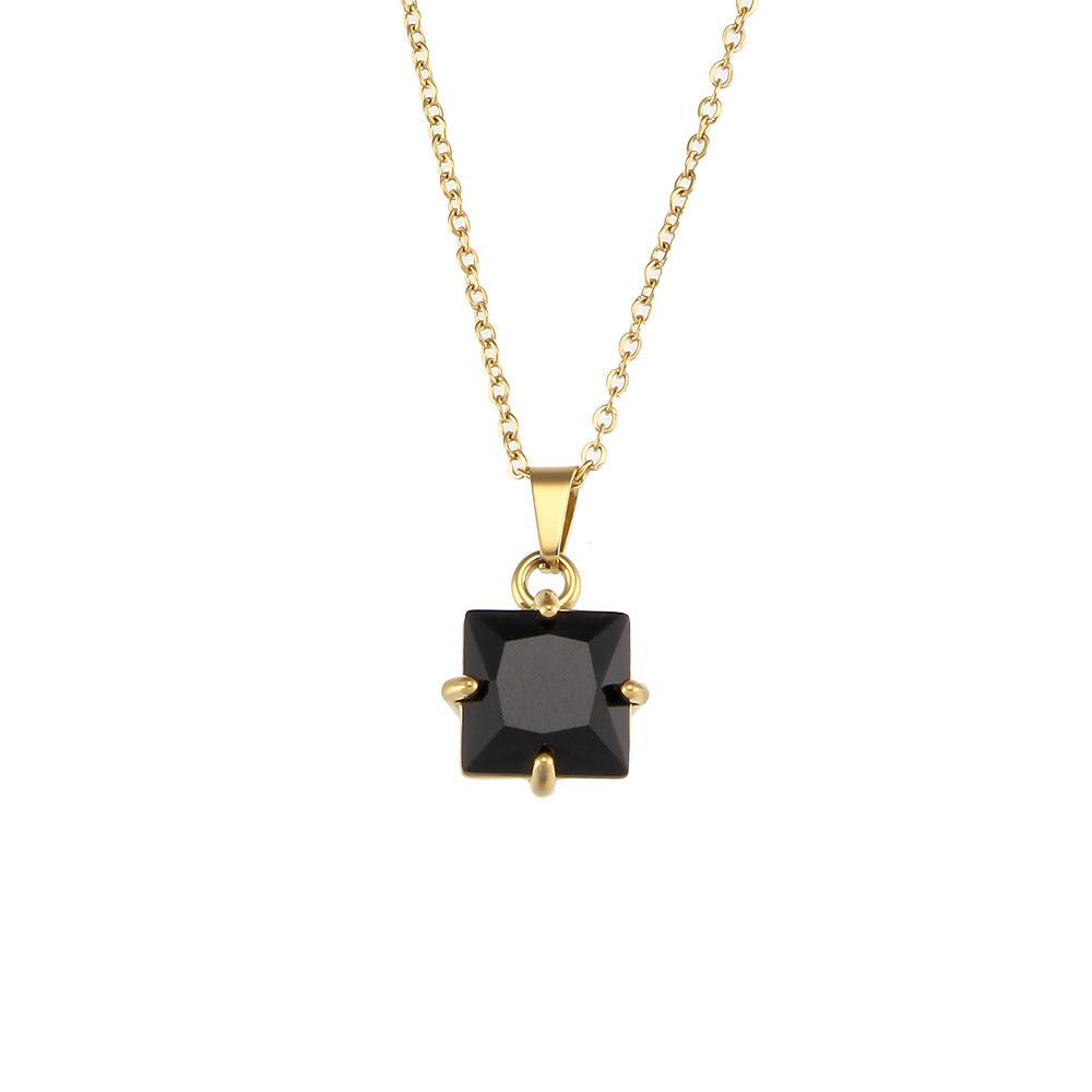 Trendy Geometric Zircon Pendant Necklaces – Crystal Stones - Begum