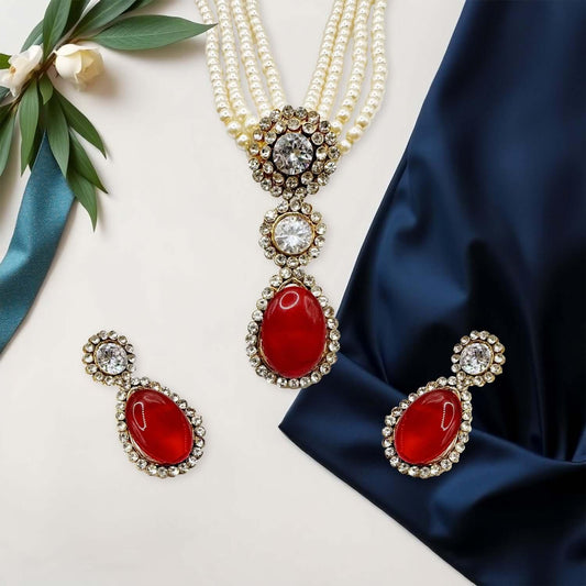 Mughal-Inspired Pearl Necklace Set - Begum