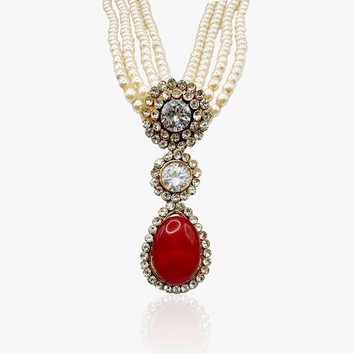 Mughal-Inspired Pearl Necklace Set - Begum