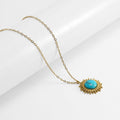 Gold Turquoise Sunburst Necklace - Trendy Bohemian Statement Jewelry for Women - Begum