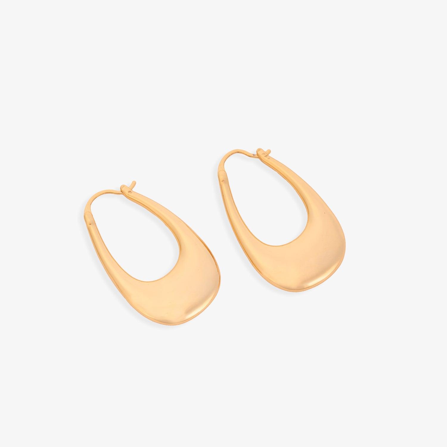 Elongated Gold Hoop Earrings | Fashion jewellery Australia - Begum