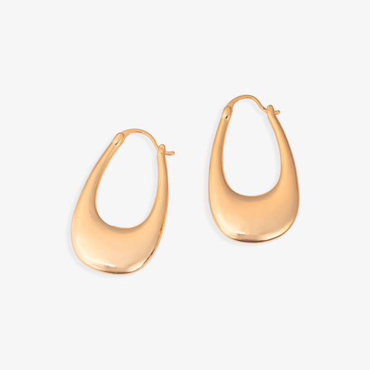 Elongated Gold Hoop Earrings | Fashion jewellery Australia